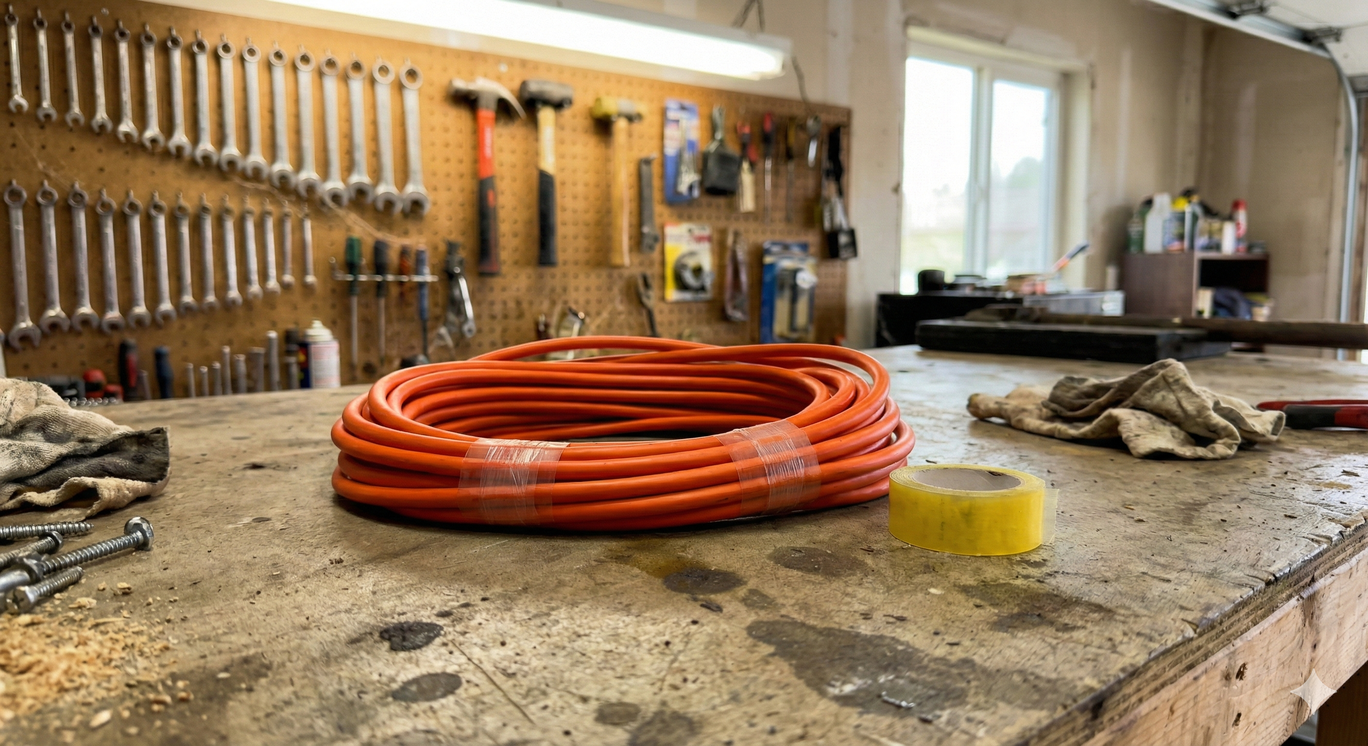 Extension cord coiled with Banana Tape, image 6 of 6