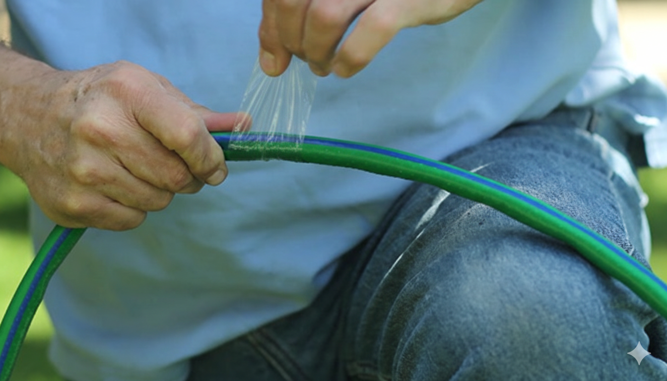 Waterproof tape on garden hose